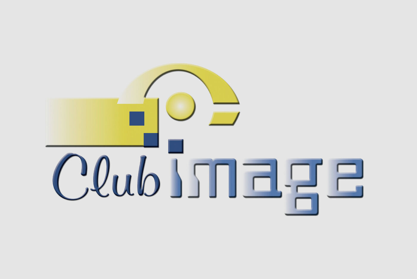 Logo de Club Image avec des éléments jaunes et bleus, visuellement attrayant.