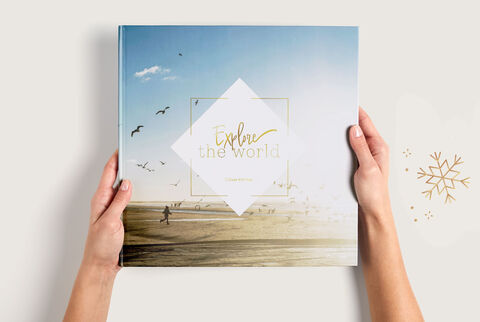 Livre photo XL carré avec des décorations de noel