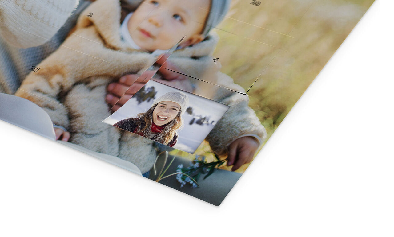 Calendrier photo avec des souvenirs de vacances touchants.