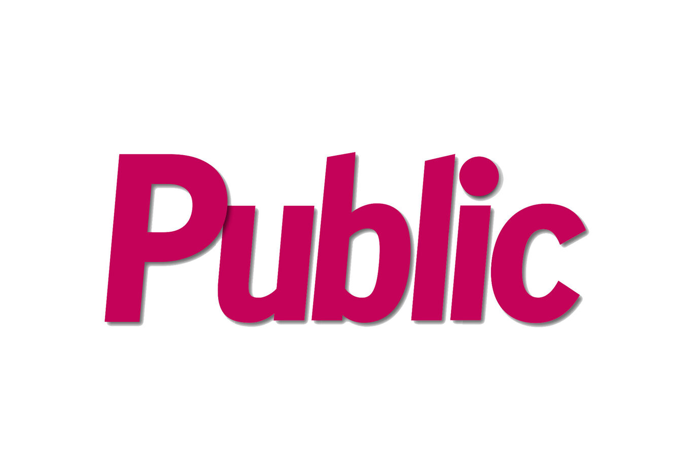 Le mot 'Public' en rose vif