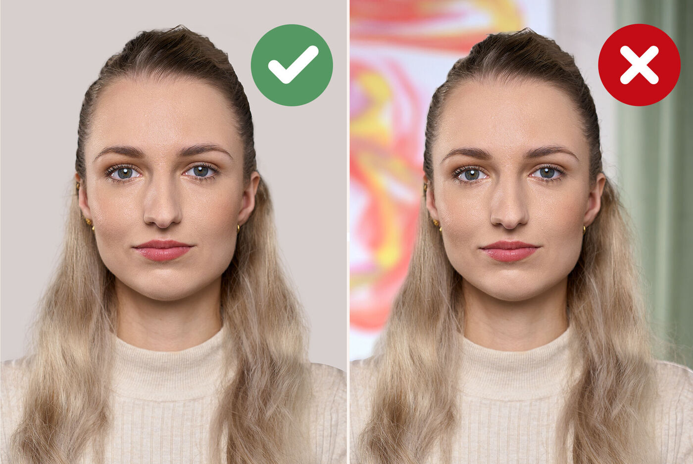 Arrière plan neutre et uni pour une photo d'identité