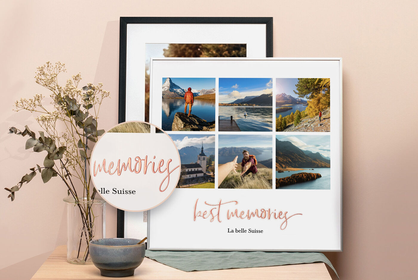 Poster personnalisé encadré avec des belles photos de paysage en Suisse