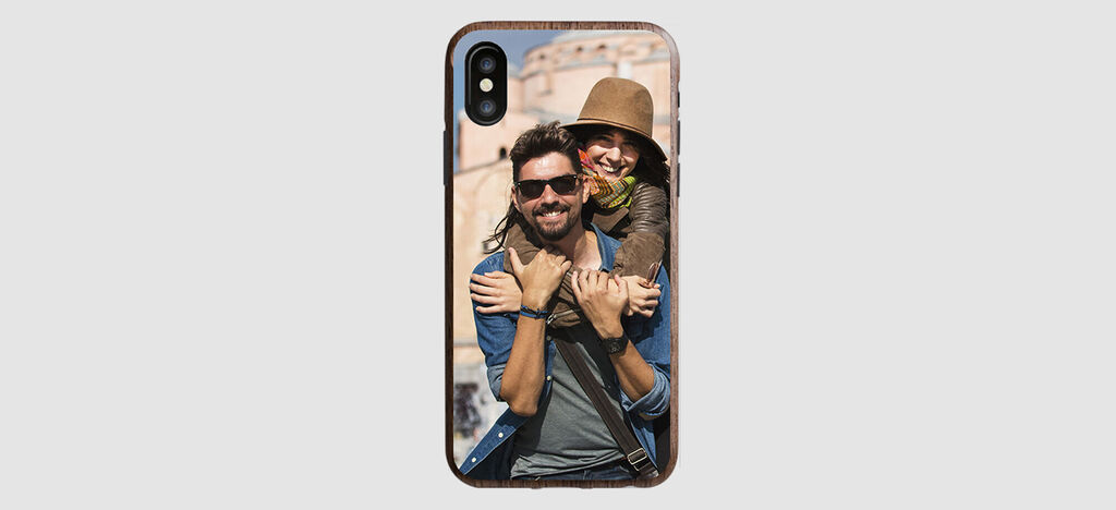 Coque smartphone personnalisée avec une photo d'un couple en vacances