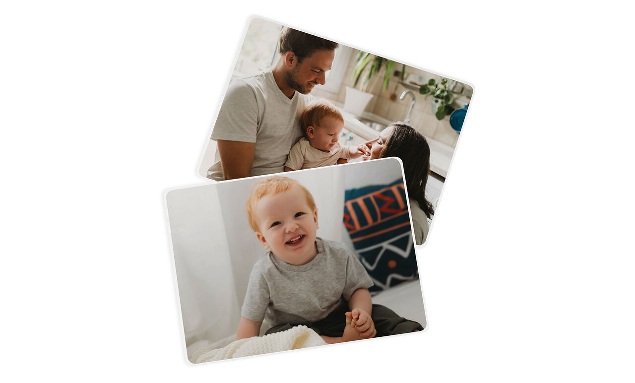 2 sets de table personnalisés avec des photos de famille