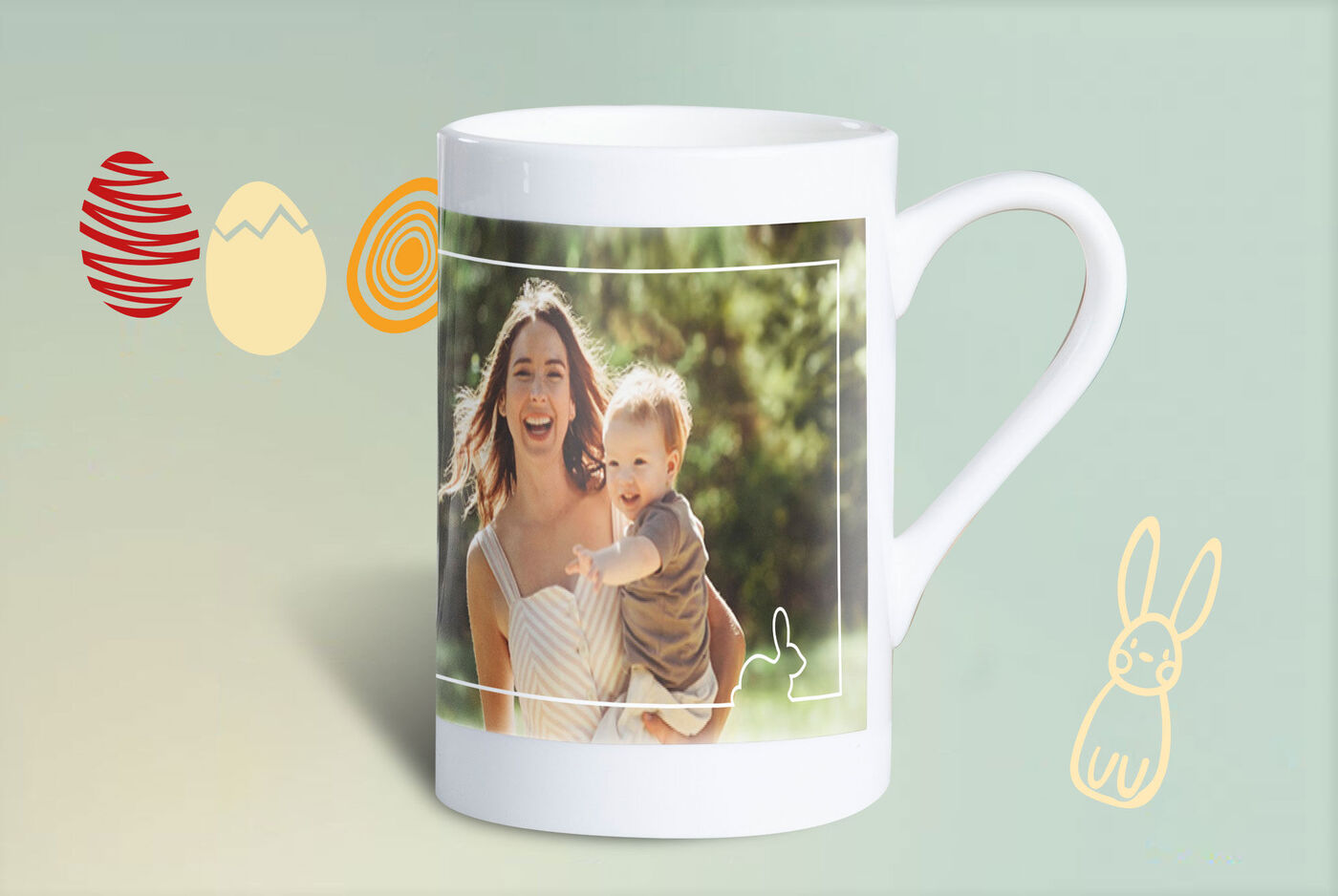 Mug en porcelaine personnalisé avec photo, idée de cadeau de Pâques