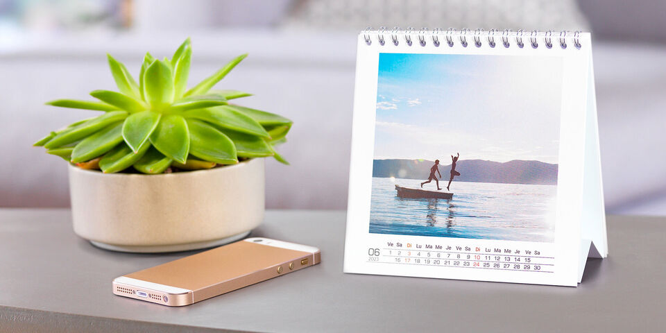 1 pièce Calendrier de bureau en bois, Mode en ligne