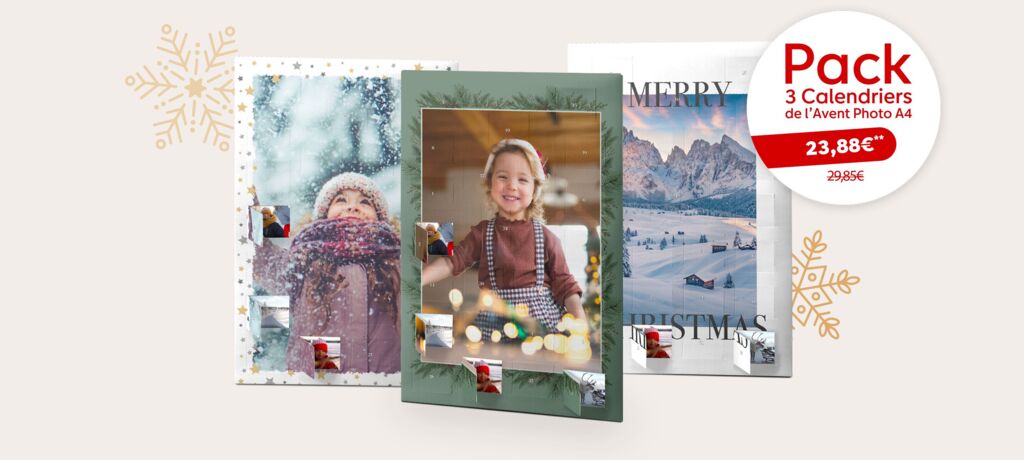 Pack 3 calendriers photo muraux