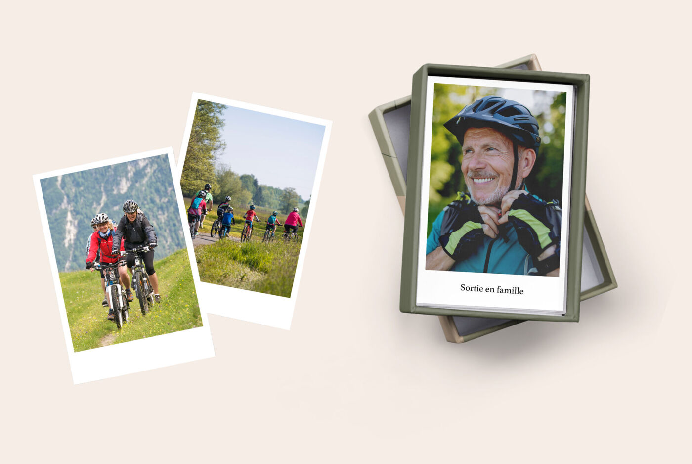 Tirages photo rétro présentés dans une boîte et en dehors