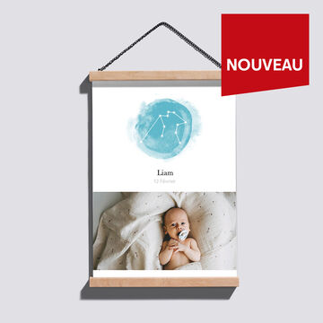 Affiche personnalisée avec son signe du zodiaque et une photo