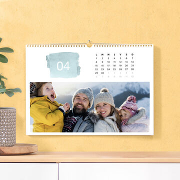 Calendrier mural personnalisé A3 paysage avec une photo de famille