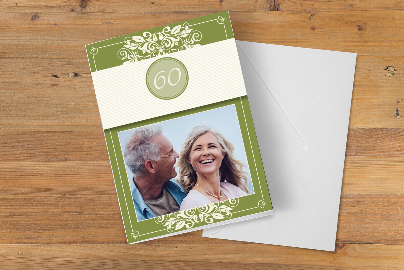 Carte d'anniversaire personnalisée pour les 60 ans d'un couple