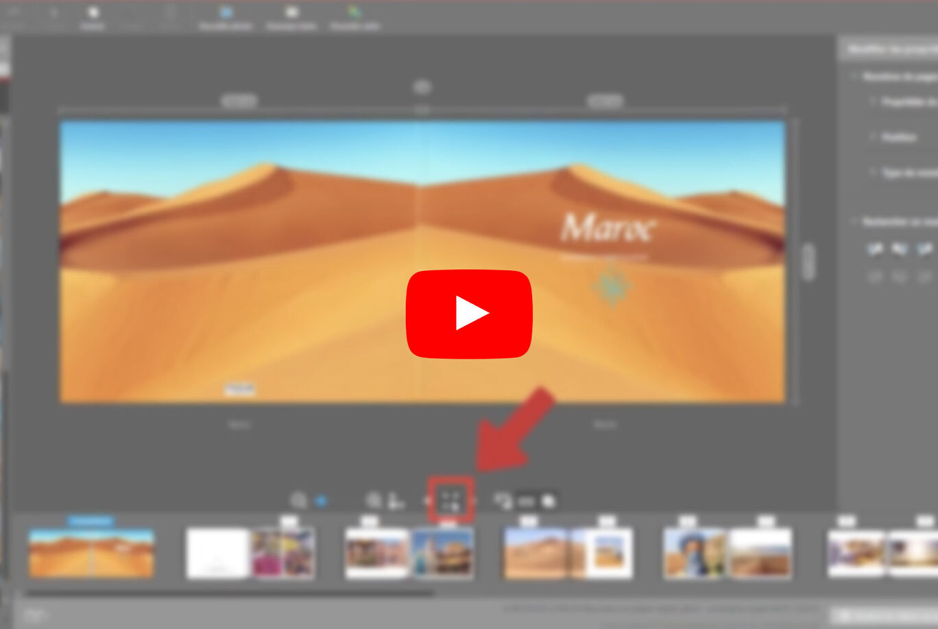 Capture d'écran d'un logiciel d'édition d'images montrant une scène du désert.