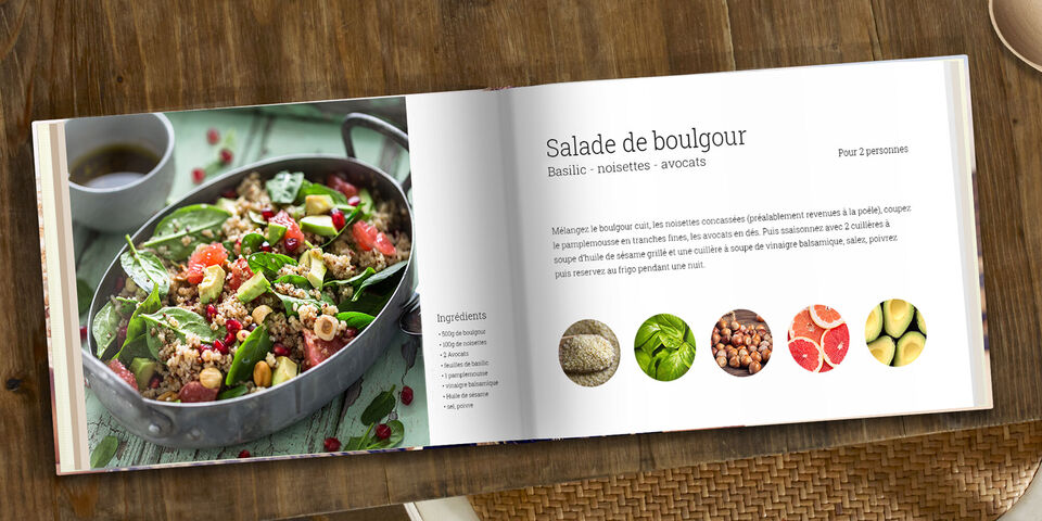 livre de recettes personnalisable avec photos et textes