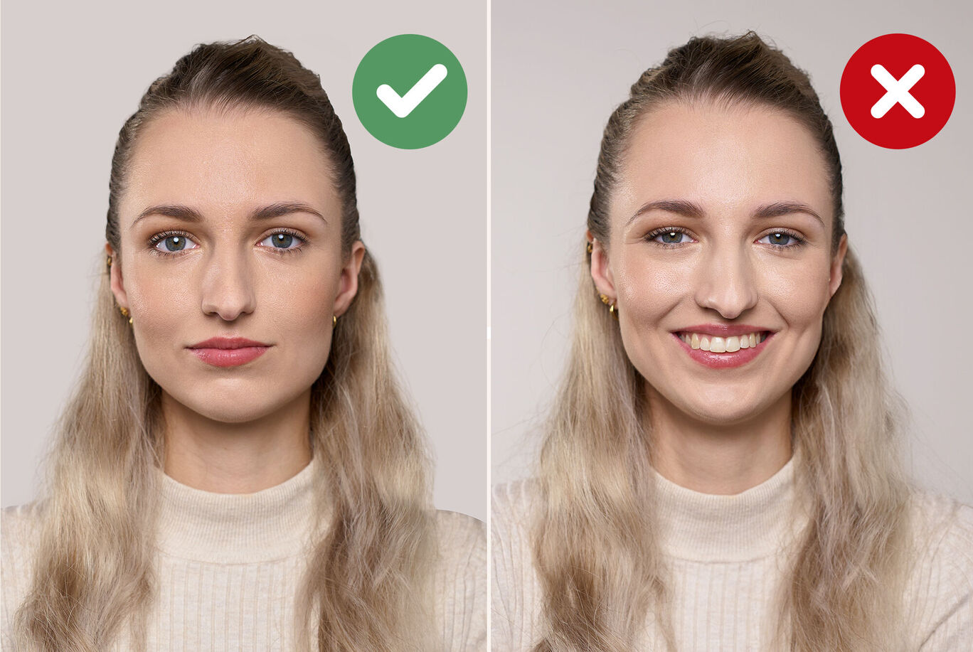 Comparaison de deux images créant un environnement positif pour les visages.