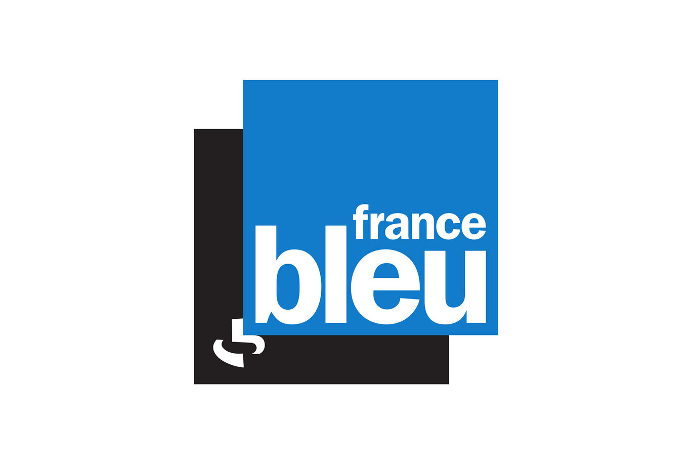 Logo de France Bleu en bleu et noir avec numéro de téléphone.