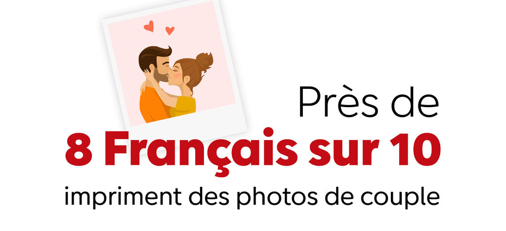 Un couple s'embrasse entouré de cœurs, symbolisant amour et bonheur.