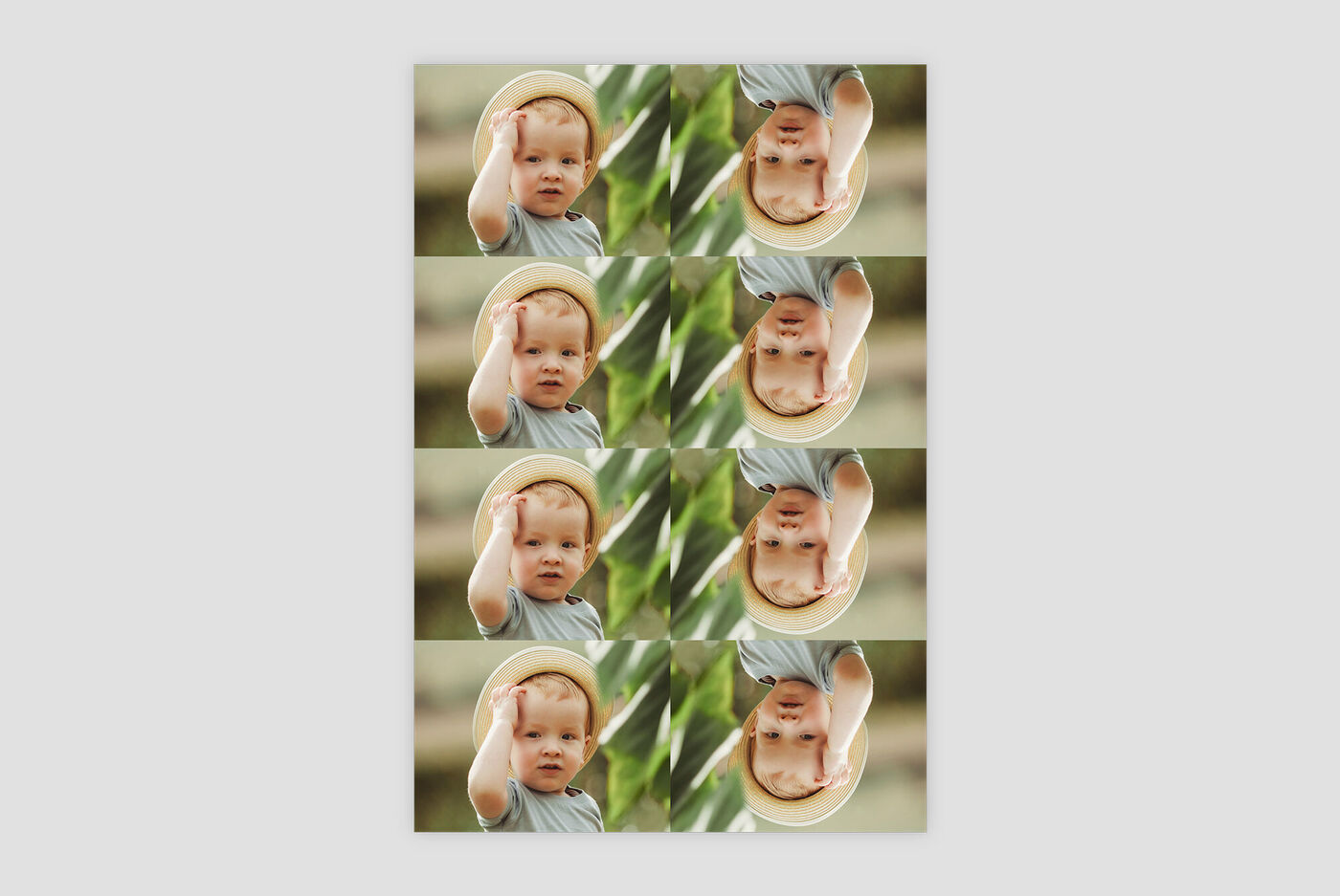 Lot de photos d'un enfant de différentes tailles