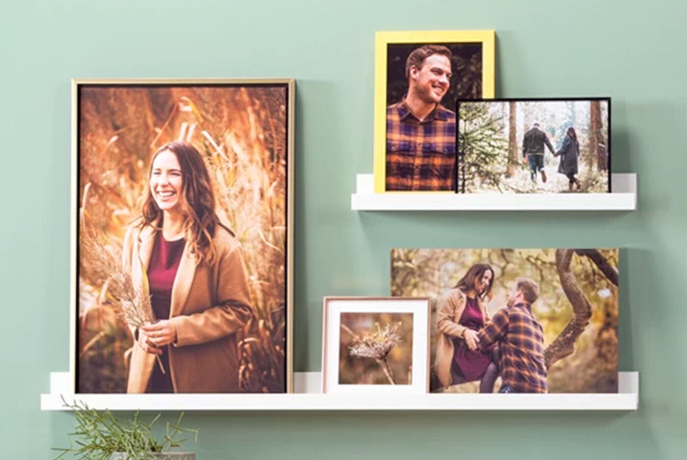 Cadres modernes avec des photos personnelles et un design coloré.