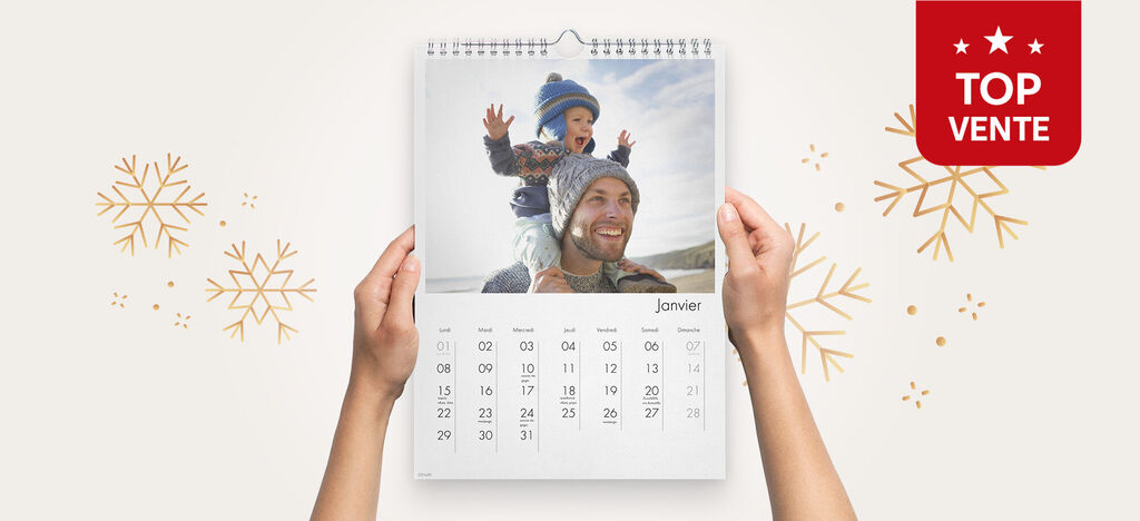 Calendrier photo mural A4 Portrait avec label Top vente