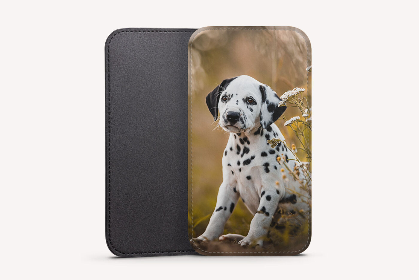 Etui de téléphone personnalisé avec une photo d'un dalmatien