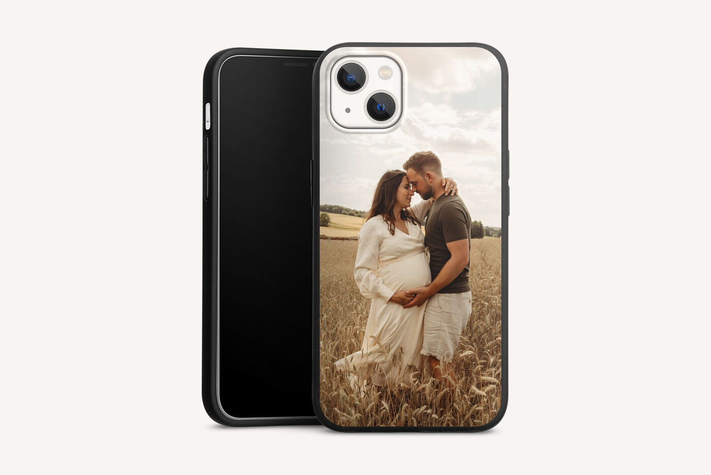 Coque en silicone mat personnalisée avec une photo de couple