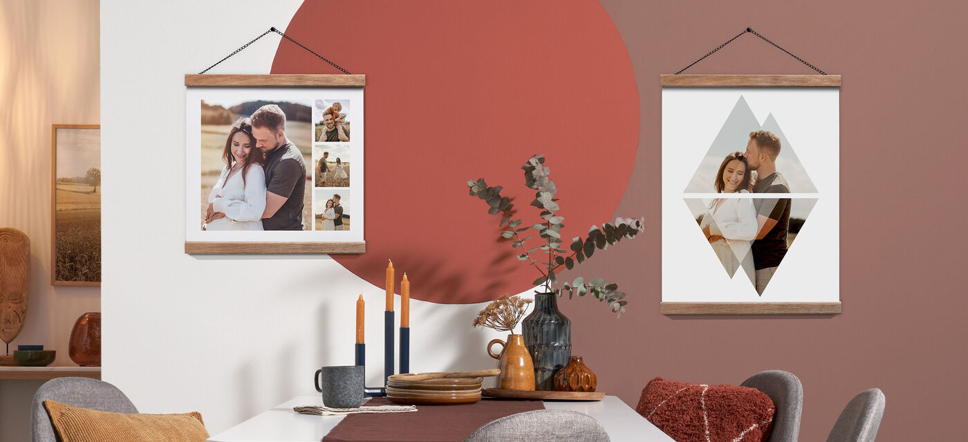 Porte-poster en bois pour poster personnalisé