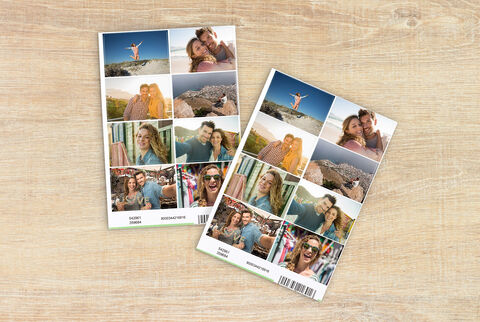 Autocollants personnalisés avec des photos d'un couple en vacances