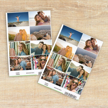 Autocollants personnalisés avec des photos d'un couple en vacances