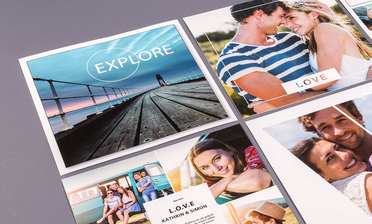 Design de livre photo créatif avec des souvenirs de voyage