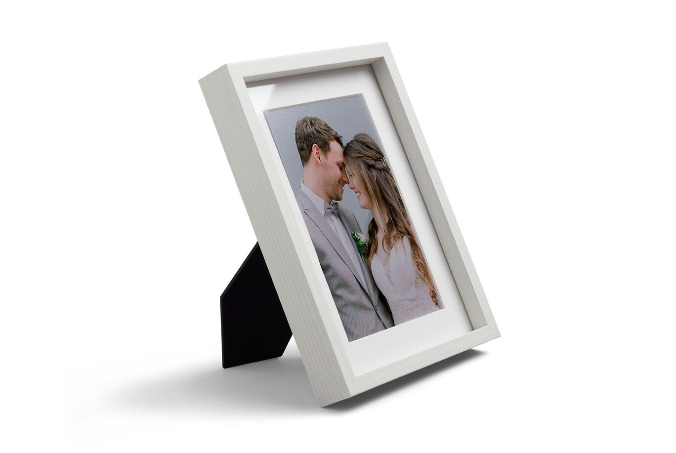 Cadre photo en bois avec coloris blanc