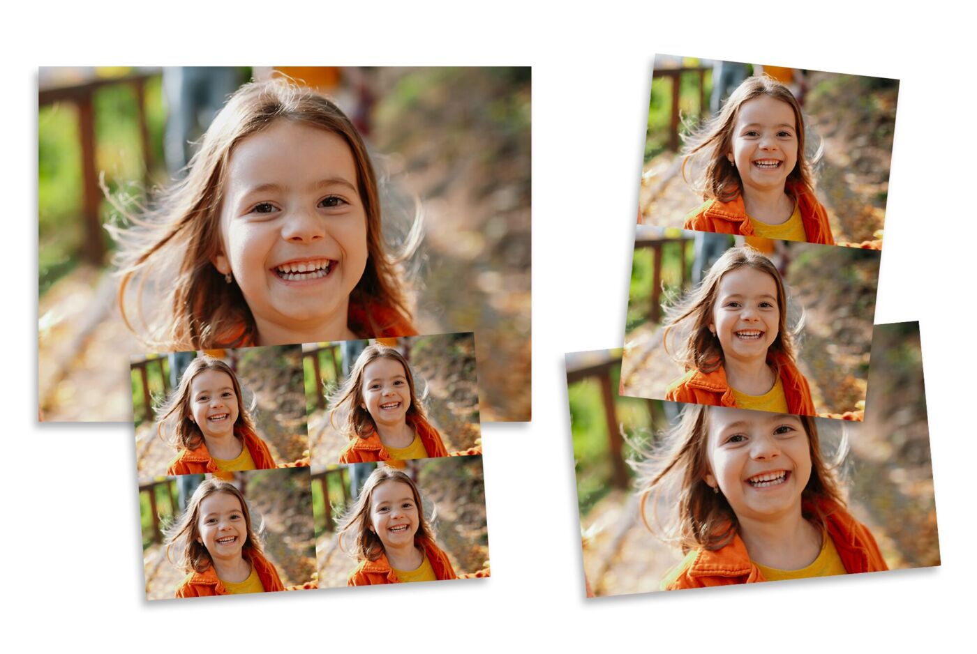Lot de tirages photo d'une fillette décliné en plusieurs formats