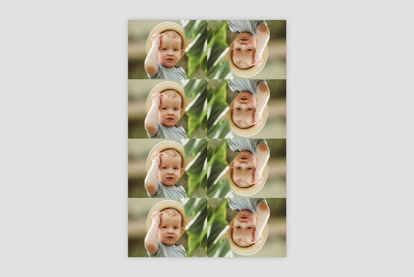 Lot de photos d'un enfant de différentes tailles